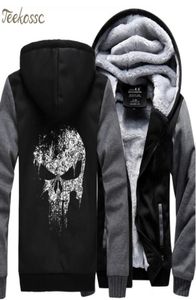 Skull Sweatshirts Men 2018 New Winter Fleece Print Thick Hoodies Jacket Hoddie Streetwear Hip Hop Male6013157