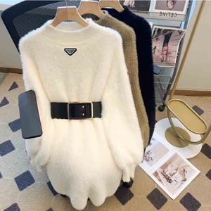 Women's Casual dress Classic vintage women's sweater knitted long dress Fashion designer clothing full letter luxury Haute basic and casual dresses