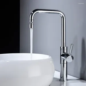 Bathroom Sink Faucets Chrome Plated Tall High Quality Brass Faucet Cold Water Single Hole Basin Mixer Tap Design