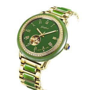 New Hetian Jade Automatic Mechanical Watch Men's Aggressive Waterproof Women's Luxury Full Diamond Lovers Watch