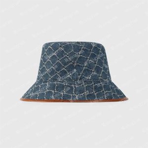 2022 balde chapéu boné de beisebol equipado chapéus ícone chapéus bege letras duplas azul denim mens mulheres beanie casquettes pescador com bo251w