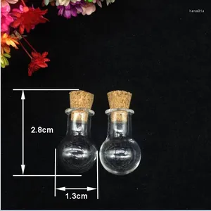 Bottles 300pcs Round Base Bulb Ball Glass Bottle With Cork Stopper Tiny Wish Vial Diy Holiday Decorations Pendant Findings