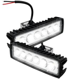 Barra de luz led para carro 12v, 2 peças, 18w, 6000k, super brilhante, luz de trabalho, ip67, à prova d'água, holofote automático, off road, lâmpada de condução 4492379