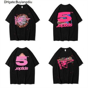 Designer modekläder hiphop tees tshirts unga thug stjärna samma sp5der 555555 rosa tee örn kort ärm t-shirt aw1o