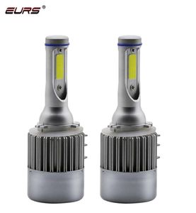 Eurs 2pcs Canbus H15 LED Araç Far Hilow Işın 12V 8000lm 6500K Lamba C6 LED Otomatik Far Ampul Cob Cob Cob Cips Araba Stilleri 6097279