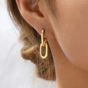 Dingle örhängen mode länk kedja för kvinnor vintage liten guld färg metall piercing öronringar pendientes gåvor