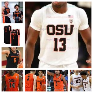 Camisa de basquete personalizada NCAA OSU Oregon State Beavers Josiah Lake II Gavin Marrs Justin Rochelin camisa costurada qualquer nome número homens mulheres jovens bordados