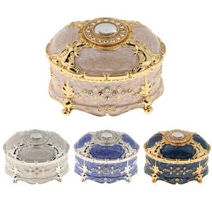 Luxury Vintage Metal Jewelry Box Ring Trinket Case smycken Armband Pearl Case Gift Storage Box Storage Cosmetic Hamper Giftcaja 240110