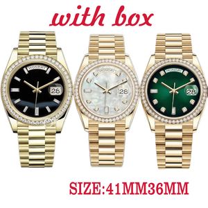 Yüksek kaliteli erkek saat markası elmas yüzük saat lüks saat boyutu 41/36mm otomatik saat aydınlık su geçirmez saat altın izle paslanmaz çelik saat montre de lüks