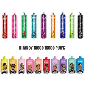 2023 Vape Einweg-Vape Elfs Bar Hifancy 15000 16000 Puffs, E-Zigarette Wapes E Shisha-Ladegerät Lost Vape Just Puff Fog Mesh Coil Vaper E-Cigs Elektronische Zigarette