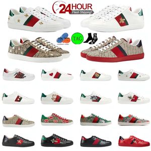 2024 Bees Ace Designer Scarpe casual Scarpe basse da uomo e da donna Tigre cartone animato di alta qualità ricamato bianco, verde, rosso a strisce scarpe sportive da passeggio per uomo e donna