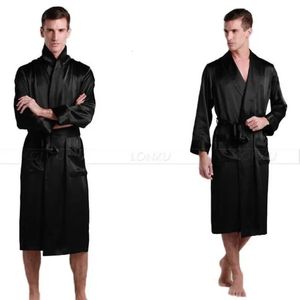 Mens Silk Satin Pyjamas Pyjama Pyjamas Robes Robes Bathrobe Nightgown Loungewear U.S.SMLXL2XL3XL Plus __5Colors 240110 240110