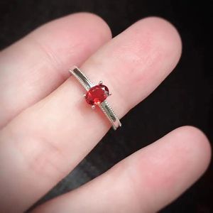 Halkalar Doğa Garnet Yüzük Solitaire 925 Kadın nişan için gümüş yüzük yüzük gümüş 925 değerli taşlar takılar