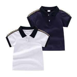 Милые летние хлопковые футболки для маленьких мальчиков и девочек, детские рубашки-поло с отложным воротником и короткими рукавами, детская одежда BH179