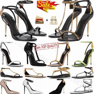 Designer Sandals Tom-Fords Heels Palllock Pointy Naked Lock Heels