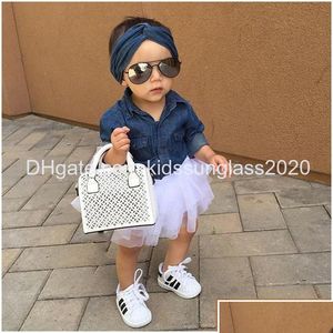 Giyim Setleri Sevimli Kız Bebek Uzun Kollu Denim Top Tutu Etek Kafa Bandı Treepiece Set Drop Teslimat Çocuklar Annelik Dhxoa Dhoyh