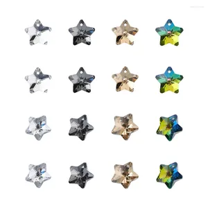Ожерелья с подвесками Pandahall, 100 шт./кор., разноцветные подвески в форме звезды, гальваническое стекло, посеребренные нижние подвески для изготовления ювелирных изделий