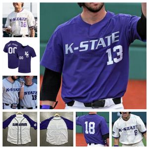 Custom College Kansas State Wildcats baseball jersey 0 Jaden Parsons all stitched Mens Women jerseys 1 Dom Hughes 9 Chuck Ingram 10 Blake Dean 11 Blake Wilson Ty Ruhl