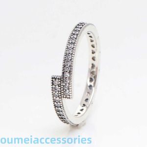 jewellery Designer Pandoraring Dora's Band Rings product S925 silver staggered diamond fashion sweethearts folded ring surprise gift female