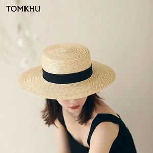 Berets moda letnie kobiety szerokie grzbiet naturalny słomek kapelusz chapau femal hats hats boater czarny panama plażowy kapelusz sombrero mujer fedora czapka