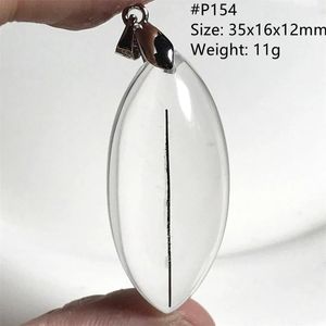 Pendants Natural Black Rutilated Quartz Pendant Jewelry For Women Lady Man Wealth Love Gift Silver Crystal Beads Brazil Gemstone AAAAA