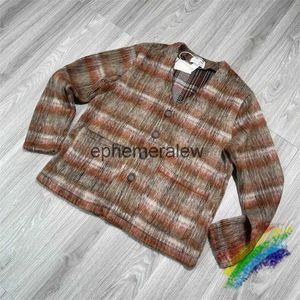 Erkek kazakları kahverengi ekose tiftik hırka yünü kazak için erkekler kadınlar büyük boylu örme sweatshirts tagsephemeralew