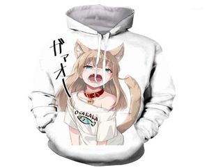 Anime Neko Cat Girl 3D Hoodies Galaxy Uzay Goku Vegeta Baskı Sokak Giyseni Erkek Kadın Sweatshirt Sakiller122633235282