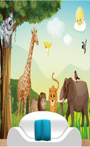 Cartoon forest animal vector children room mural background wall mural 3d wallpaper 3d wall papers for tv backdrop4731688