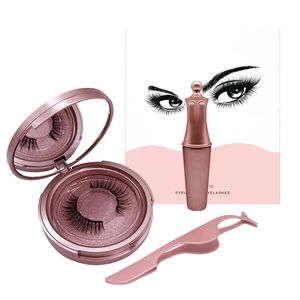 Pinsel 3D Nerz Falsche Wimpern Magnetische Wimpern Magnet Eyeliner Gefälschte Wimpern Wasserdichte Flüssigkeit Langlebige lash Make-Up