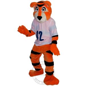 Cadılar Bayramı Sport Tiger Maskot Kostümü Parti Karikatür Karakter Maskot Satış Ücretsiz Nakliye Desteği Özelleştirme