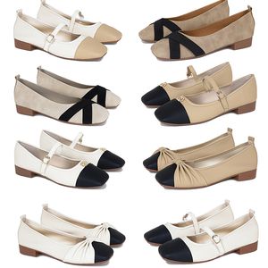 2024 designer women shoes New Bow Colored Low Heel Shallow Single simple commuting shoes big size