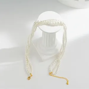 Chains The Elegant Light Luxury Three-Layer Naturally Pearl Collar Trend Jewelry Fashion Woman's Necklace Party Gift