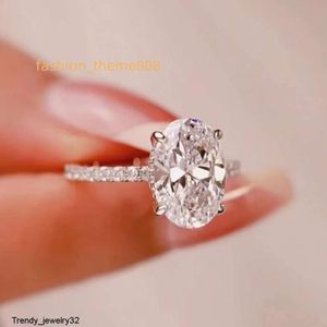 Designer Ring Yuying custom 18K white gold D oval cut Moissanite women's jewelry wedding ring Engagement ring