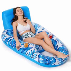 Other Pools SpasHG Floating Water Hammock Recliner Foldable Inflatable Swimming Air Mattress Bed Sea Swimming Ring Pool Float Lounge Bed Pool Float YQ240111
