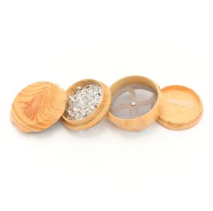 Wooden Tobacco Dry Herb Grinder Smoking Accessories 4 Layers 40mm 50mm 63mm With Sharp Metal Teeth Spice Crusher Drum Type Large Medium and Small Shine