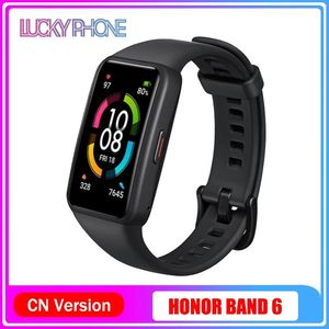 Devices Huawei HONOR Band 6 Smart Watch Blood Oxygen Heart Rate Stress Monitor Smartband 1.47 AMOLED Screen Fitness Bracelet