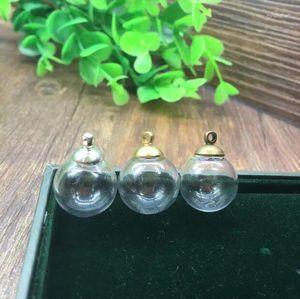 Pendant Necklaces 5sets/lot 16mm 4mm Glass Globe Orbs Bubble 8mm Cap Set DIY Vial Necklace Bottle Dome Cover Charms