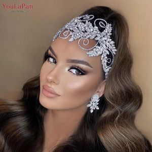 Youlapan HP443 Kristal Kafa Bantları Kadınlar için Düğün Gelin Kafa Saç Aksesuarları Pageant Taç Çiçek Gelin Headdress Tiara 240110