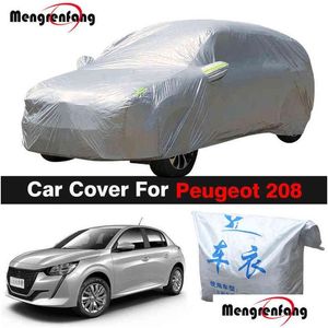 Car Covers Fl Er Anti-Uv Outdoor Indoor Sun Shade Rain Snow Dust Resistant For Peugeot 208 Hatchback H220425 Drop Delivery Mobiles M Dhzax