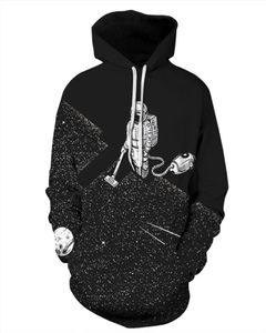 Felpe con cappuccio Robot di pulizia per uomo abbigliamento unisex Manica lunga vetements felpa con cappuccio designer 3D Galaxy Divertente Stampa Spacewalk Pu4379362