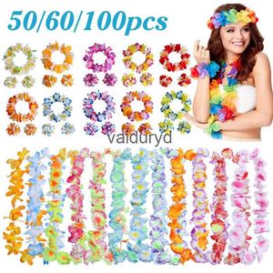 Altre forniture per feste per eventi 40-100 pezzi fiori artificiali hawaiani leis ghirlanda collana fascia ghirlande spiaggia tropicale matrimonio Decorvaiduryd