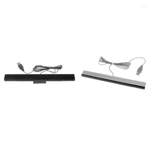 Controladores de jogo USB Wired Sensor Bar para Wii Substituição IR Ray Motion Signal Receptor Sistema com suporte