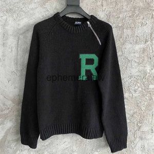 Męskie swetry RAF BLA Half Zipper Round Ne Sweter High Street Extra duży wełniany sweter Haftowane drukowane Knitwearephemeralew