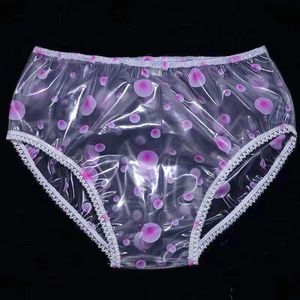 Transparent PVC Underpants Lace Adult Baby Sexy Panties Incontinence Panties Plastic Pants Clear Nappies Unisex 240110