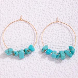 ぶら下がりイヤリングEuramerican Turquoise Beaded Round Light Agastaggherated Lady Party