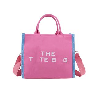 Luksusowe modne płócienne torby na ramię The Multi Color Tote Bag Designer Dwie rozmiar kolorowe torebki Casual Beach Bag klasyczny dla kobiety o wysokiej pojemności torba na zakupy