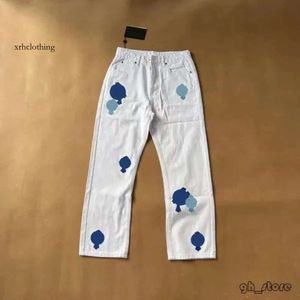 mens fashion designer jeans womens designer Make Old Washed Chrome Straight Trousers Heart Letter Prints for Women Men Casual Long Luxurious 93