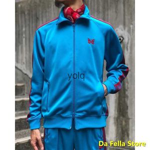 Men's Jackets Blue Needles Poly Smoo Tra Jaets Men Women High Quality Needles AWGE Jaet Red butterfly embroidery AWGE COATSyolq