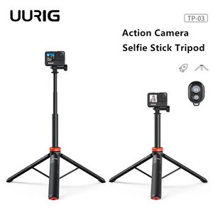 Штативы UURIG, 5-ступенчатый штатив для селфи-палки для GoPro Hero 11 10 Insta360, штативы для экшн-камеры, рукоятки, удлинитель, аксессуары для GoPro