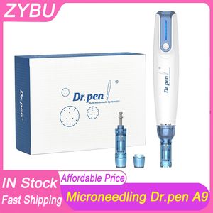 Electric Dr. Pen Ultima A9 2 PCS Needles Professional Derma Pen Nanoneedles Tatoo Mts Machine Mesoterapi Skin Care Tool Spa Dermapen Stamp Microneedling System